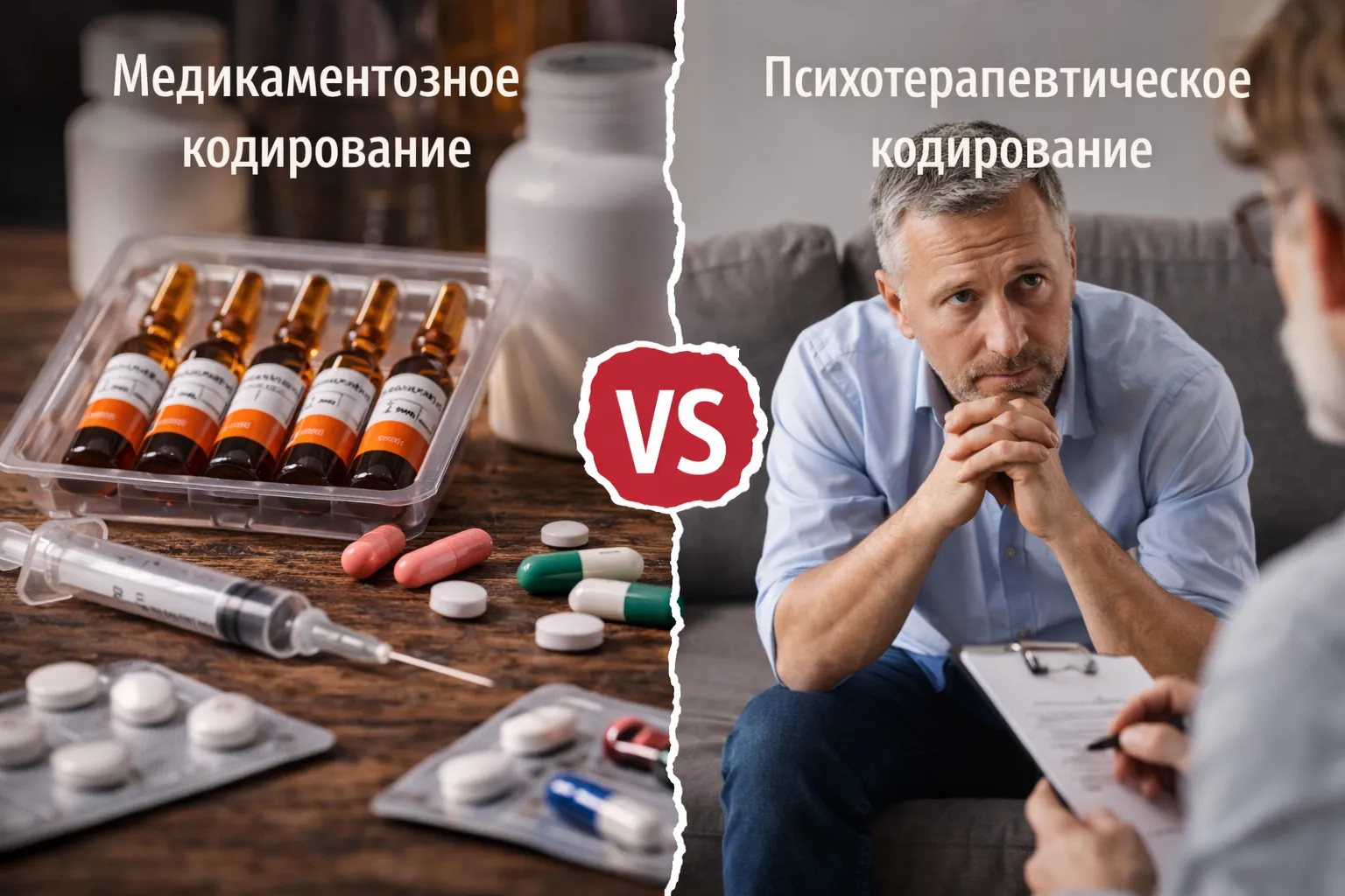 Медикаментозное vs Психотерапевтическое кодирование